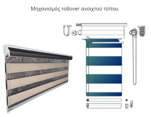 Ρόλλερ διπλό, ρολλοκουρτίνα ζέβρα, ρόλλερ double, 70-30